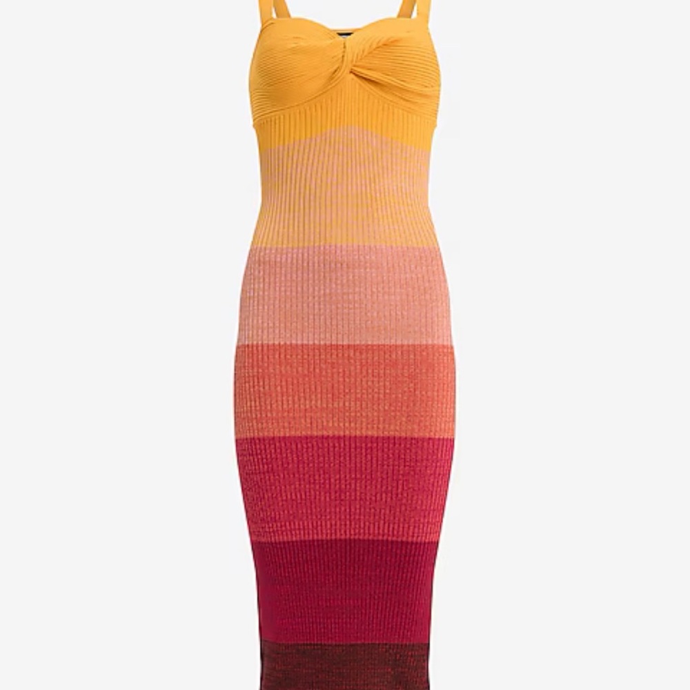Express Sunset Striped Midi Dress